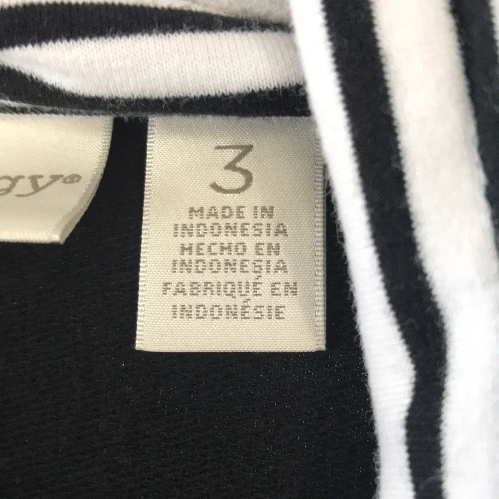 Chico’s Zenergy Striped Black and‎ White Women's Jacket